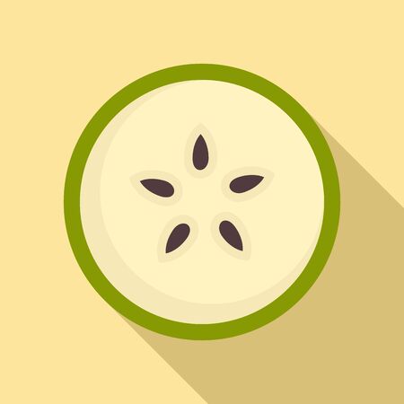 Section pear icon, flat styleのイラスト素材