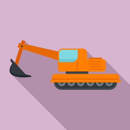 Coal excavator icon. Flat illustration of coal excavator vector icon for web designのイラスト素材
