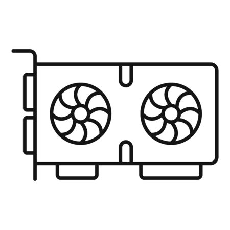 Modern video card icon. Outline modern video card vector icon for web design isolated on white backgroundのイラスト素材