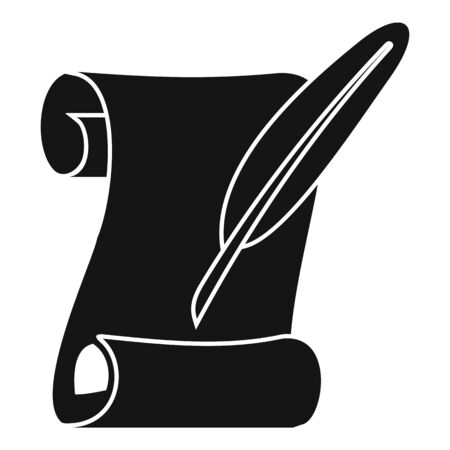 Medieval letter icon, simple styleのイラスト素材