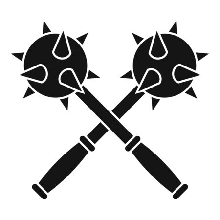 Crossed mace icon, simple styleのイラスト素材