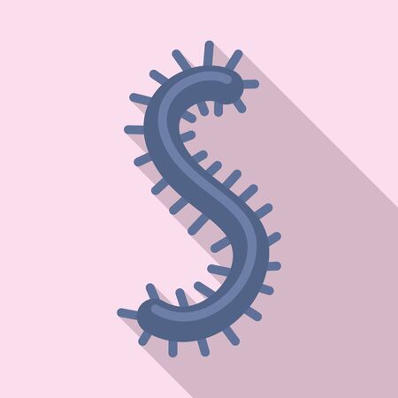 Worm bacteria icon, flat styleのイラスト素材