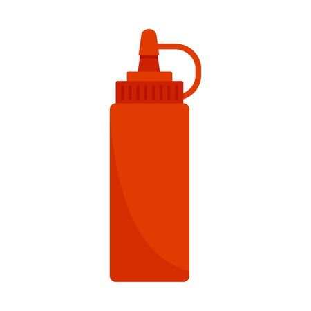 Hot dog ketchup bottle icon. Flat illustration of hot dog ketchup bottle vector icon for web designのイラスト素材