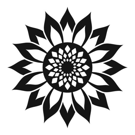 Helianthus flower icon, simple styleのイラスト素材