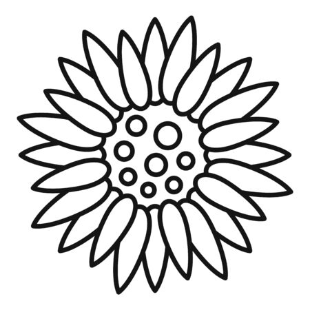 Decor sunflower icon, outline styleのイラスト素材