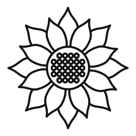 Cosmetic sunflower icon, outline styleのイラスト素材