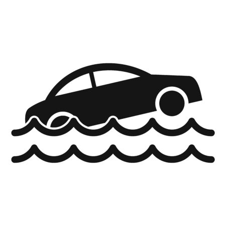 Car flood icon, simple styleのイラスト素材