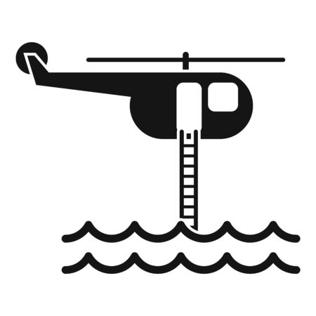 Flood rescue helicopter icon, simple styleのイラスト素材