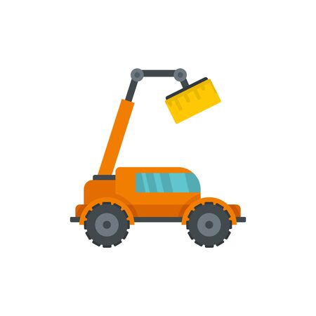 Agricultural lift machine icon, flat styleのイラスト素材