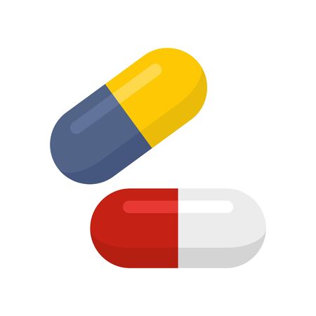 Medical pills icon. Flat illustration of medical pills vector icon for web designのイラスト素材