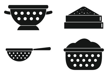 Sieve icons set, simple styleのイラスト素材