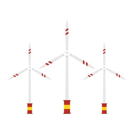 Eco free wind turbine icon. Flat illustration of eco free wind turbine vector icon for web design