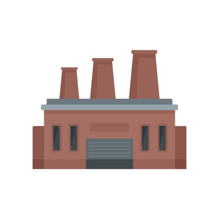 Petrol factory icon, flat styleのイラスト素材