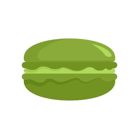 Matcha burger icon, flat styleのイラスト素材