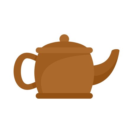 Matcha teapot icon, flat styleのイラスト素材