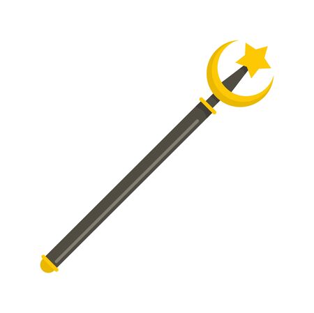 Star moon crook icon. Flat illustration of star moon crook vector icon for web designのイラスト素材