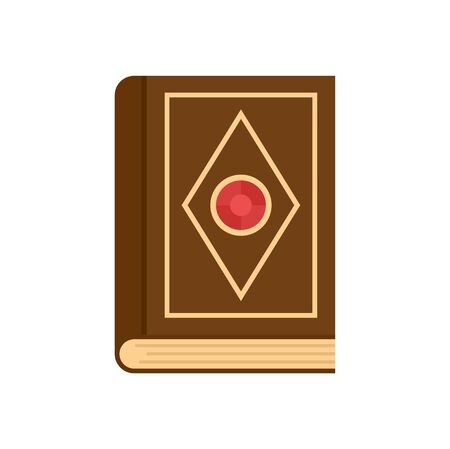 Magic old book icon. Flat illustration of magic old book vector icon for web designのイラスト素材