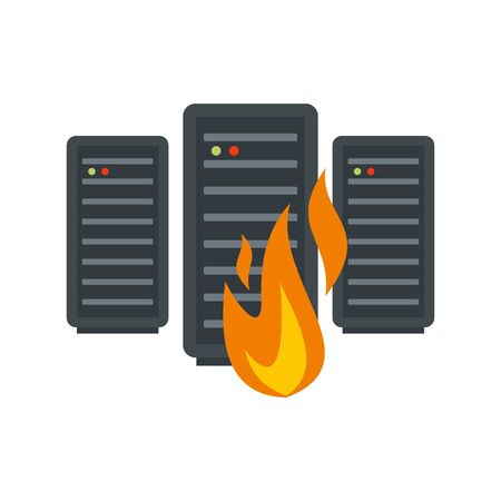Server firewall icon, flat styleのイラスト素材