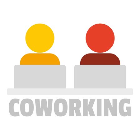 Office coworking. Flat illustration of office coworking vector  for web designのイラスト素材