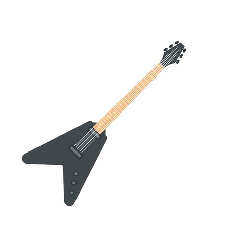 Rock guitar icon, flat styleのイラスト素材