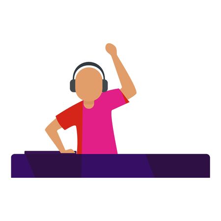 Dj disco icon, flat styleのイラスト素材