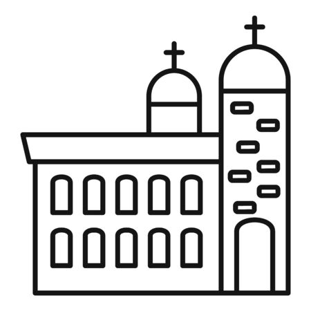 Christian cathedral icon. Outline christian cathedral vector icon for web design isolated on white backgroundのイラスト素材