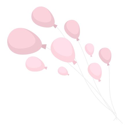 Pink balloons icon. Flat illustration of pink balloons vector icon for web designのイラスト素材