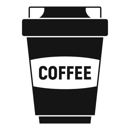 Coffee plastic cup icon, simple styleの写真素材