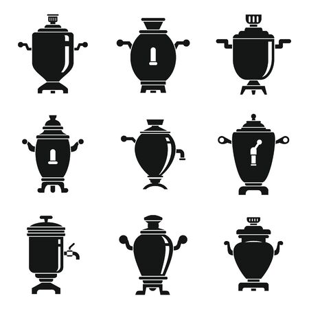 Samovar icons set. Simple set of samovar vector icons for web design on white backgroundのイラスト素材