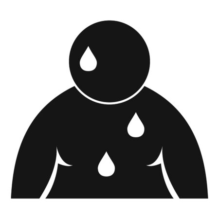 Sweat overweight man icon. Simple illustration of sweat overweight man vector icon for web design isolated on white backgroundのイラスト素材