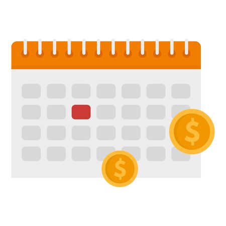 Tax calendar icon. Flat illustration of tax calendar vector icon for web designのイラスト素材