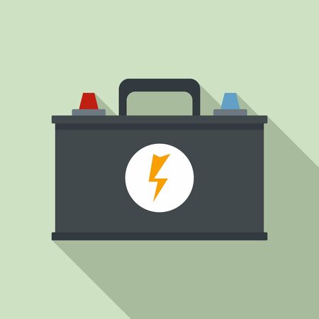 Old car battery icon. Flat illustration of old car battery vector icon for web designのイラスト素材