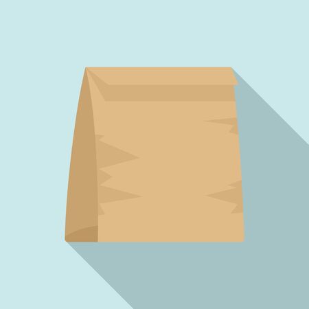 Used lunch bag icon, flat styleのイラスト素材