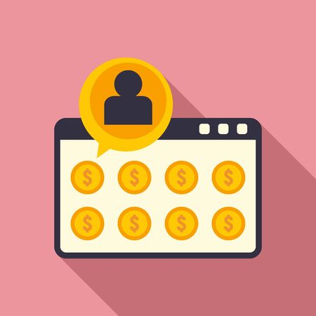 Web page crowdfunding icon, flat styleのイラスト素材