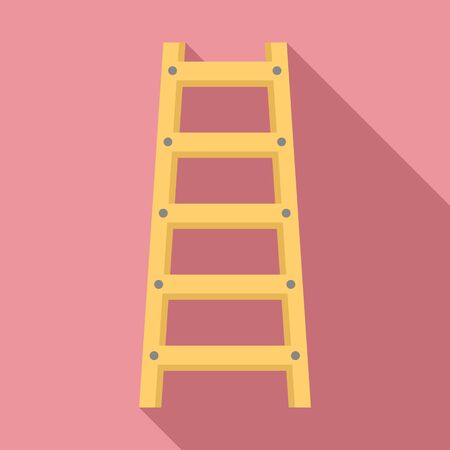 Wood ladder icon, flat styleのイラスト素材