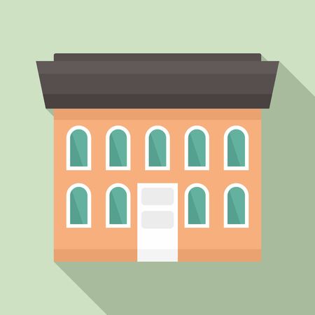 Cabin cottage icon, flat styleのイラスト素材