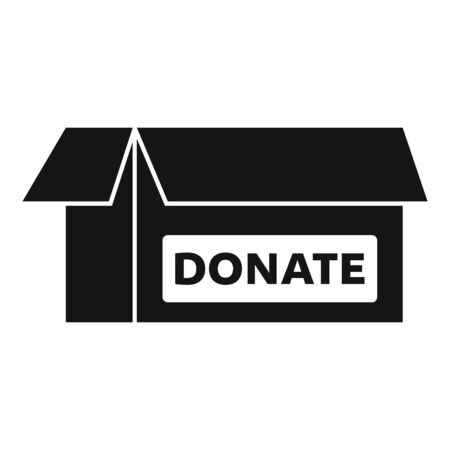 Donate carton box icon, simple styleのイラスト素材