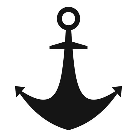 Navy anchor icon, simple style