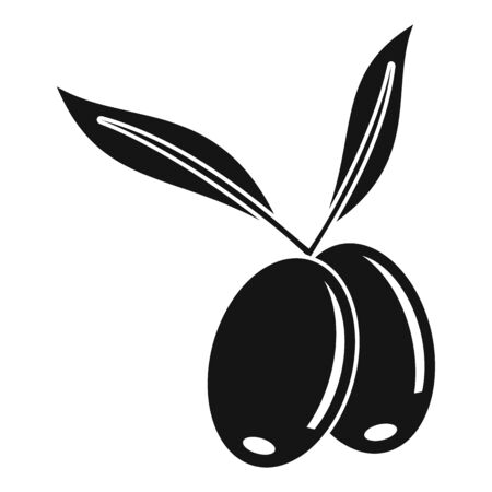 Organic olive icon. Simple illustration of organic olive vector icon for web design isolated on white backgroundのイラスト素材