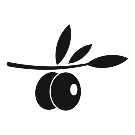 Olive branch icon, simple styleのイラスト素材