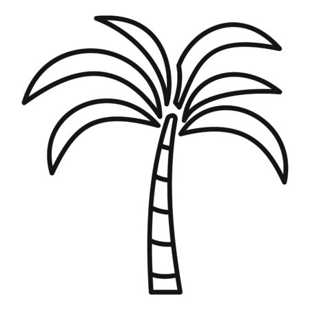 Palm tree icon, outline styleのイラスト素材