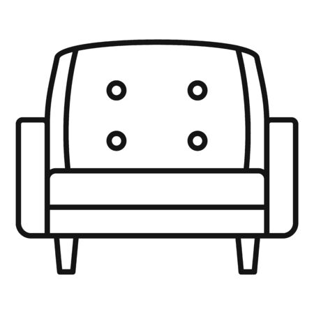 Leather armchair icon, outline styleのイラスト素材