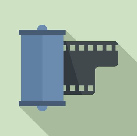 Negative film camera icon, flat styleのイラスト素材