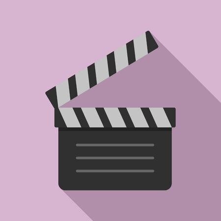 Film clapper icon, flat styleのイラスト素材