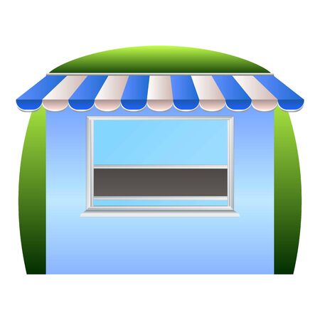 Shop kiosk icon. Cartoon of shop kiosk vector icon for web design isolated on white backgroundのイラスト素材