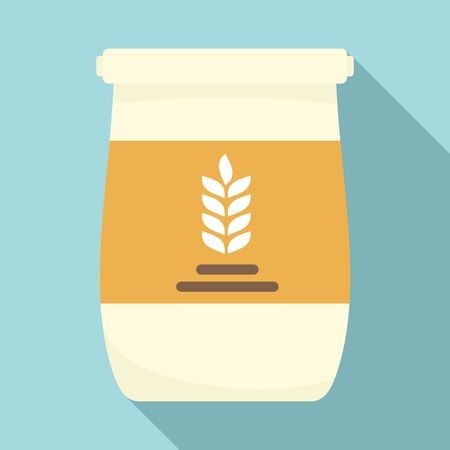 Flour sack icon. Flat illustration of flour sack vector icon for web designのイラスト素材