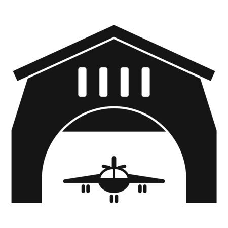Airport hangar icon. Simple illustration of airport hangar vector icon for web design isolated on white backgroundのイラスト素材