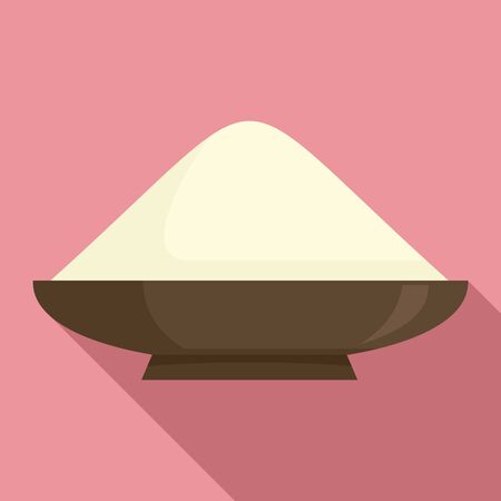 Flour plate icon. Flat illustration of flour plate vector icon for web designのイラスト素材
