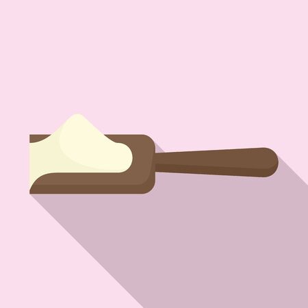 Flour wood spoon icon. Flat illustration of flour wood spoon vector icon for web designのイラスト素材
