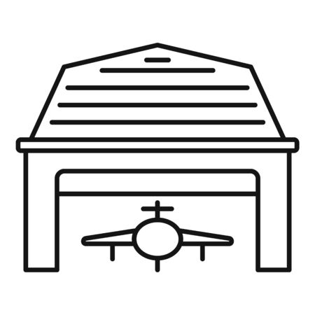 Industry military hangar icon, outline styleのイラスト素材